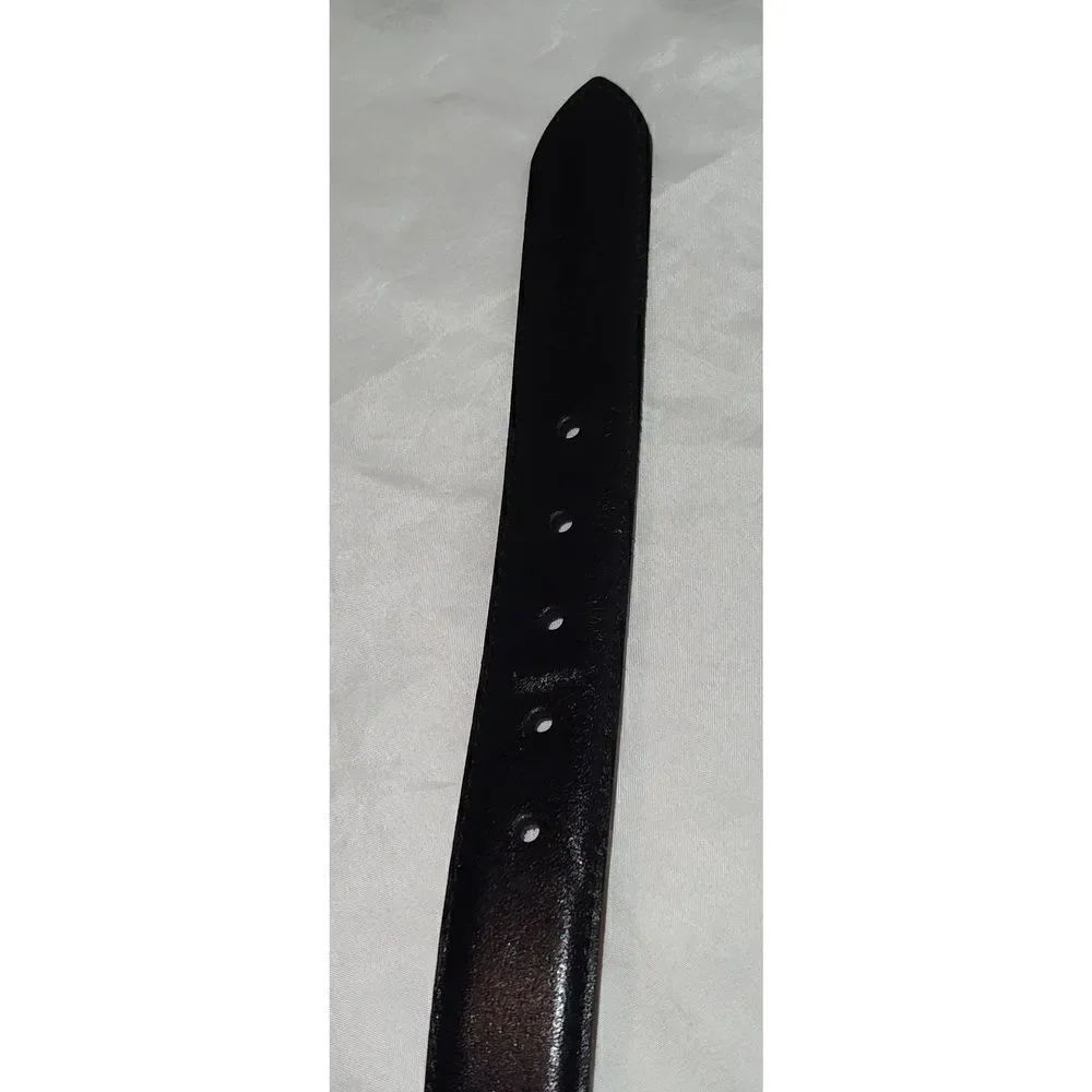 NWT Thom Mcan Black Leather Belt size 46. Width 1 1/6